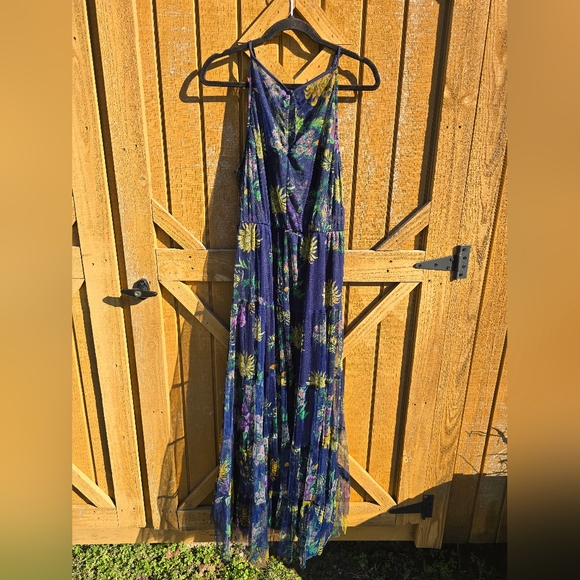 Floral Maxi Dress - Blue and Green - Picture 3 of 3
